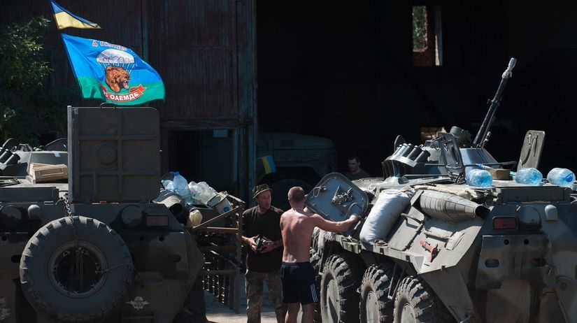 Ukrajina, Doneck, tank, vojaci