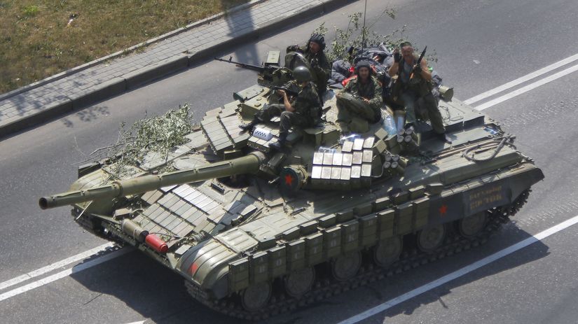Ukrajina, proruskí rebeli, tank