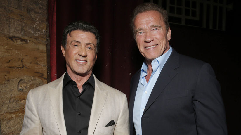 Sylvester Stallone, left, and Arnold...