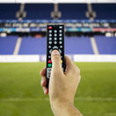 televízor, futbal, ovládač, tv