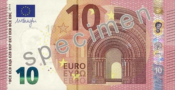 Desaťeurová bankovka zo série Európa