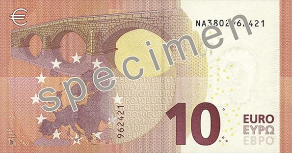 Desaťeurová bankovka zo série Európa
