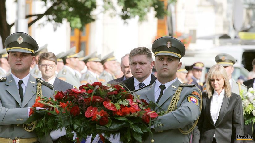 Predseda vlády Robert Fico počas pietneho aktu...