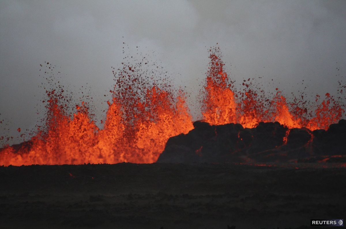 vulkán, láva, Island