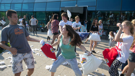 Vankúšobranie na bratislavskom nákupnom centre.