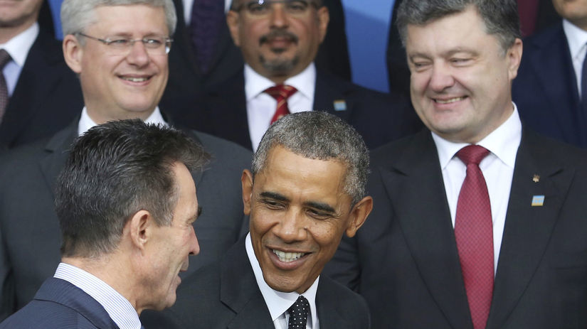 Obama, Rasmussen, Porošenko, NATO