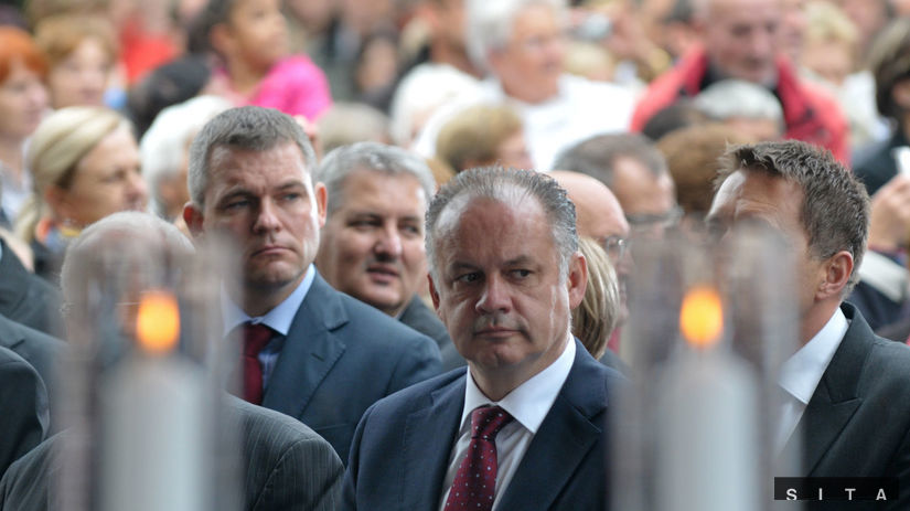 Prezident SR Andrej Kiska (v strede) počas...