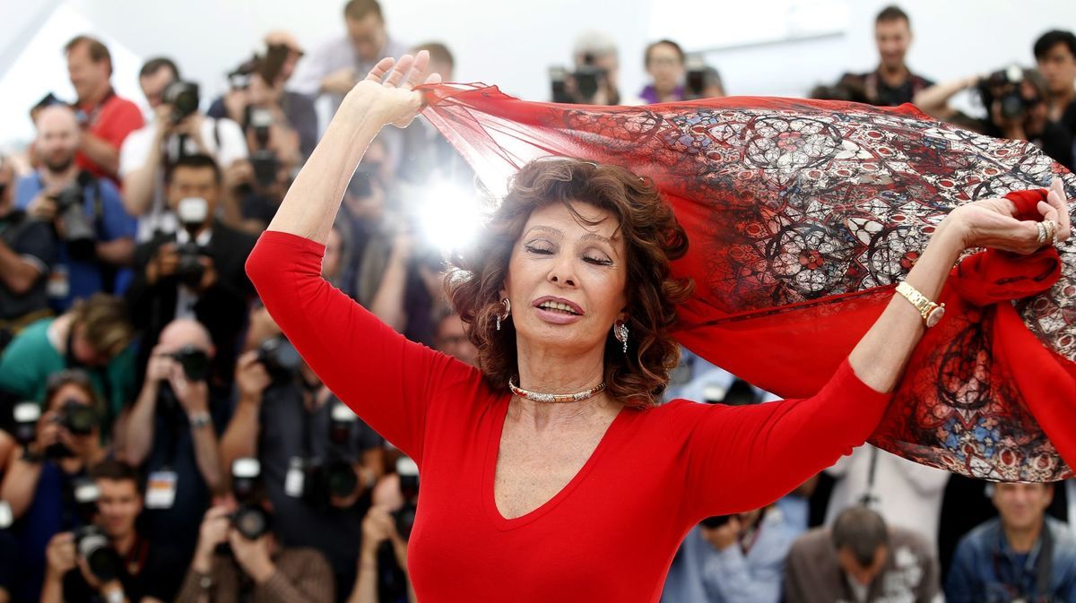 Rok 2014: Herečka Sophia Loren na filmovom...