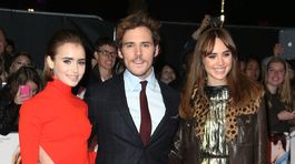 Lily Collins, herec Sam Claflin a herečka a modelka Suki Waterhouse 