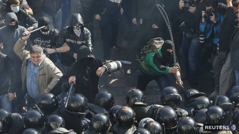 Ukrajina, Kyjev, demonštrácia