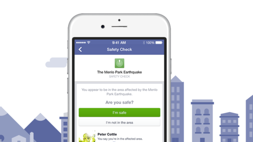 Facebook, Safety Check, sociálna sieť