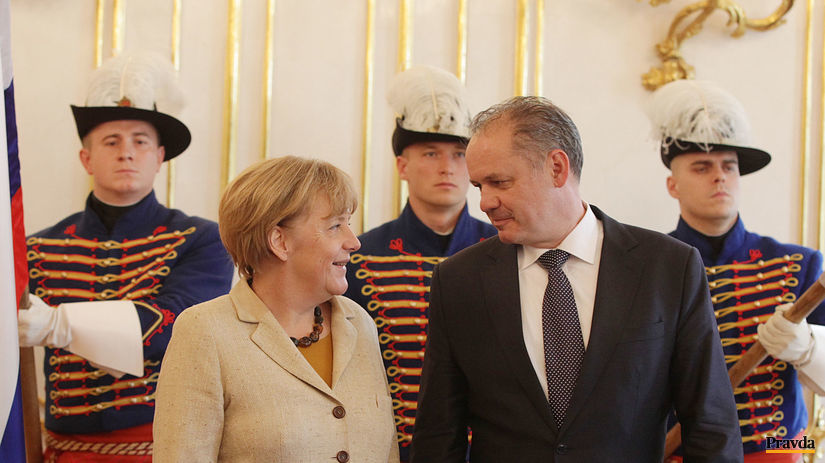 Nemecká kancelárka Angela Merkelová a slovenský...