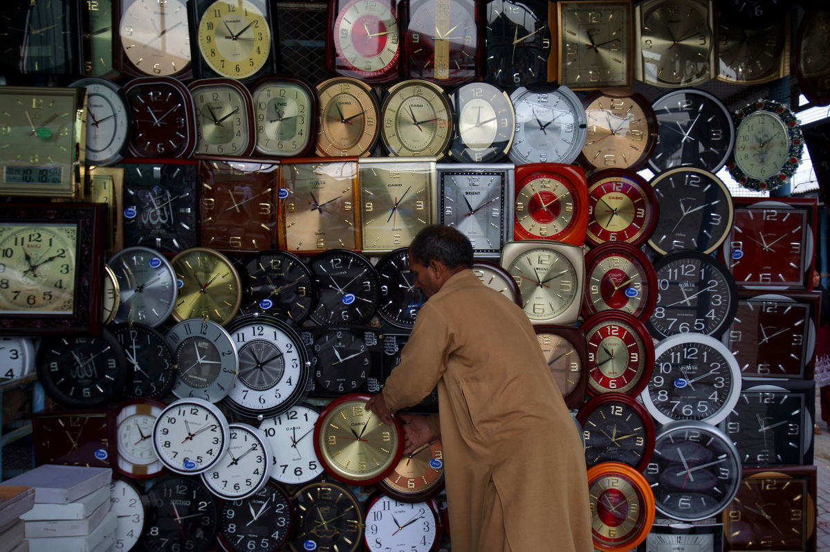 Pakistan, obchodník, hodiny, hodinárstvo
