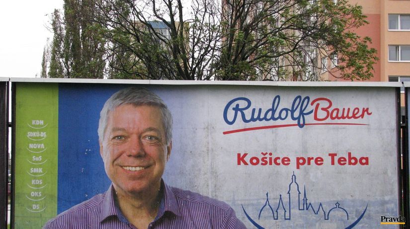 Rudolf Bauer, bilbord, Košice, komunálne voľby