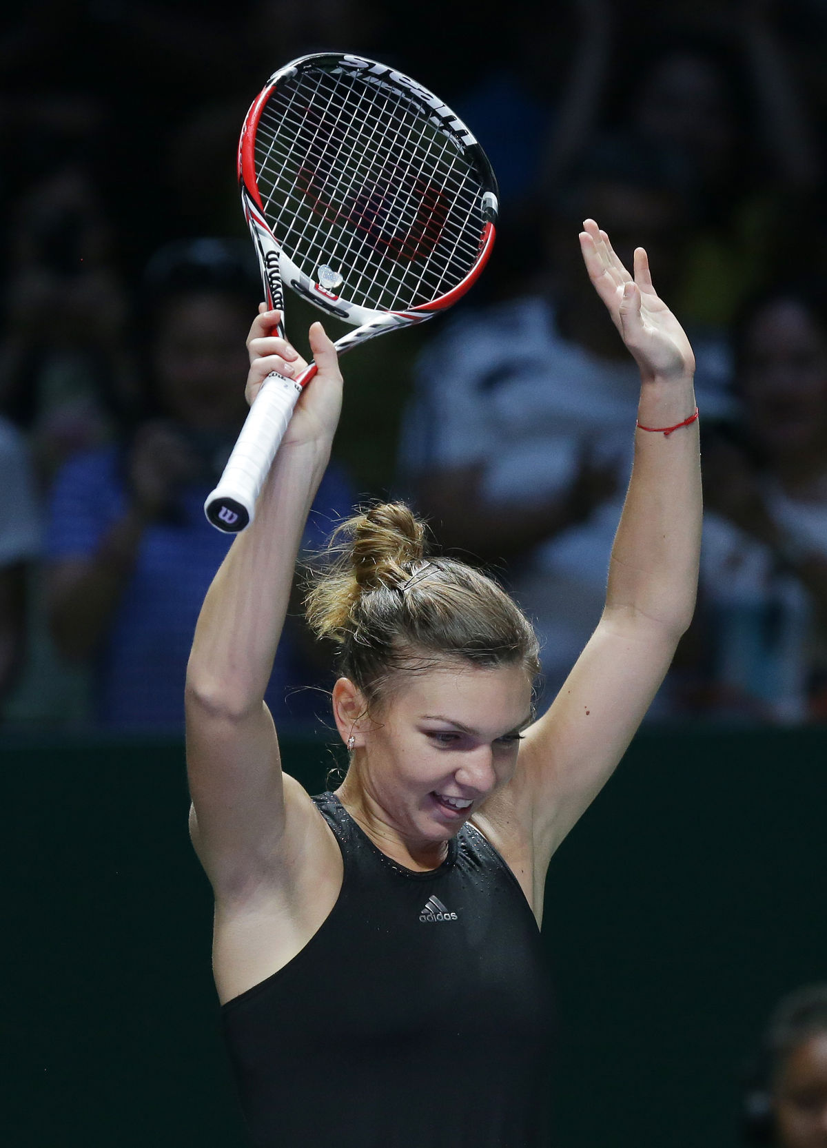 Simona Halepová po víťazstve nad Agnieszkou...