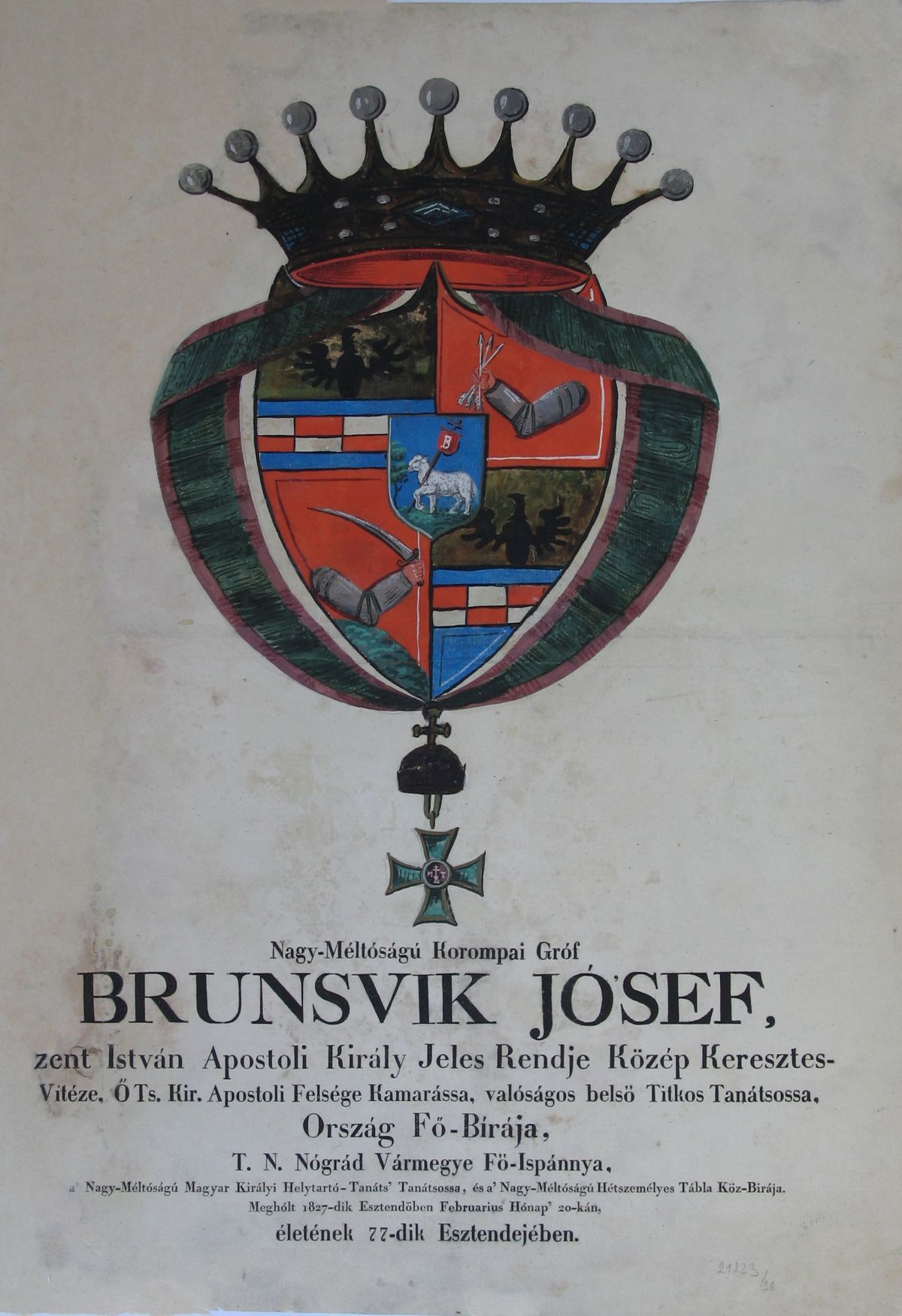 Mortuárium Jozefa Brunsvika de Korompa. Nositeľ...