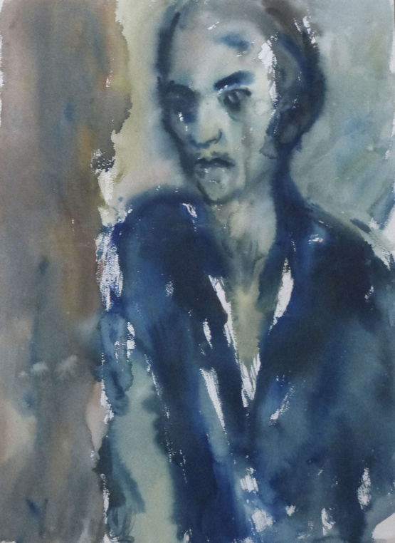 Vincent Hložník: Autoportrét, 1939, akvarel