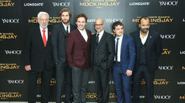 Donald Sutherland, Liam Hemsworth, Sam Claflin, Stanley Tucci, Josh Hutcherson a Jeffrey Wright