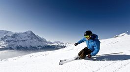 Jungfrau, Svajčiarsko, lyze, zima,