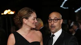 Na londýnskej filmovej premiére nechýbal ani Stanley Tucci a jeho manželka Felicity Blunt.