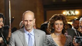 Herečka Sophia Loren so synom Edoardom Pontim. 