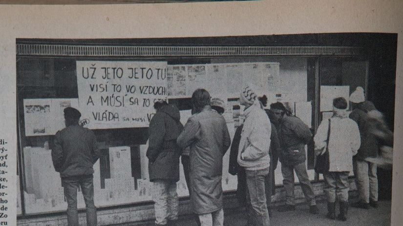 Ulice Bratislavy počas novembra 1989.