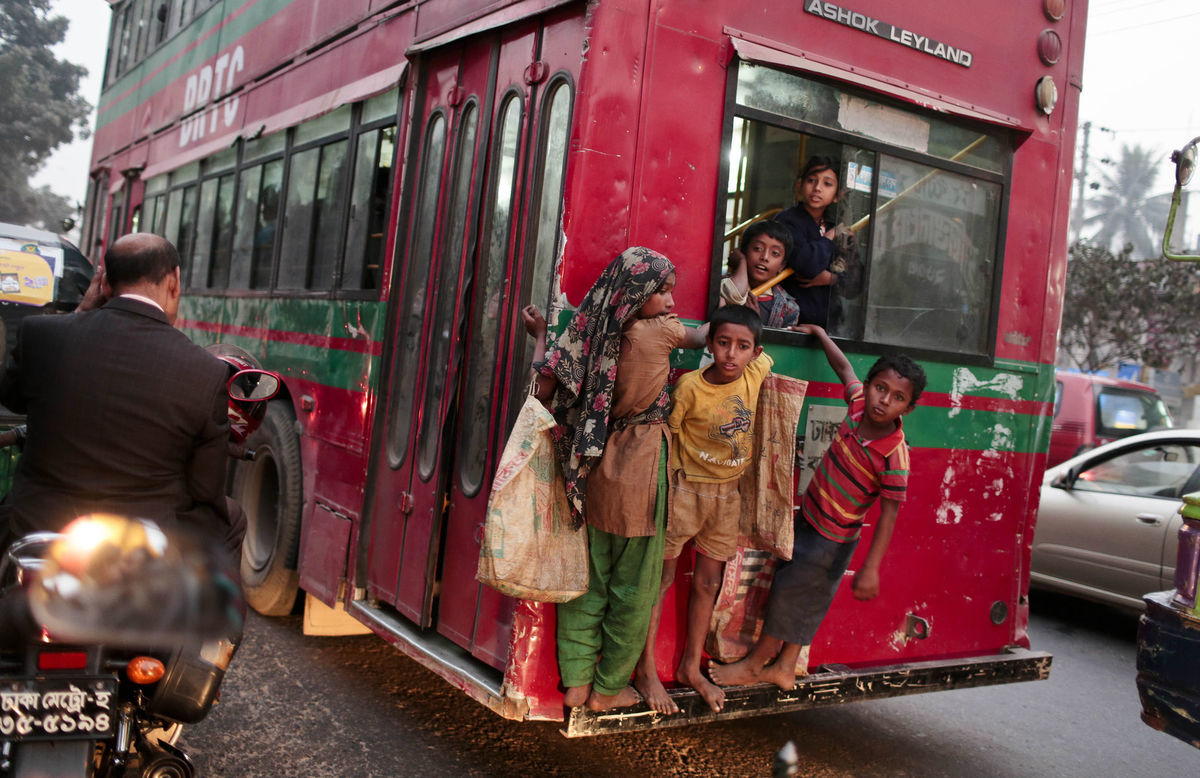 autobus, doprava, Bangladéš, Dháka