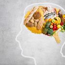 potraviny, jedlo, hlava, mozog, myslenie, hlad