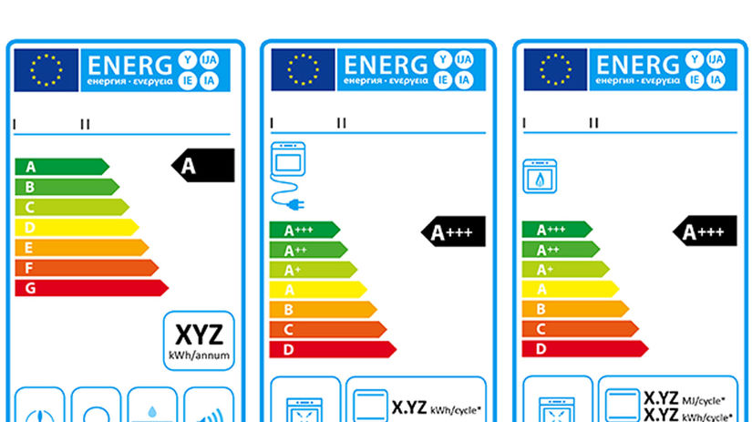 Ukážky nových energetických štítkov - vľavo...
