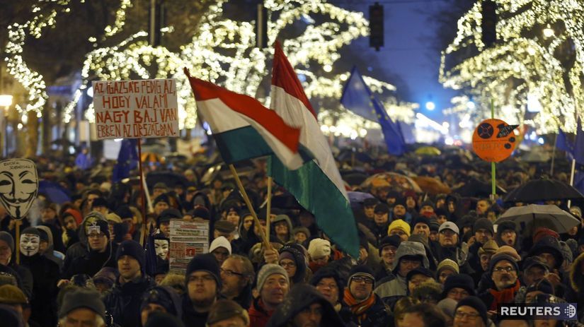 Budapešť, demonštrácia