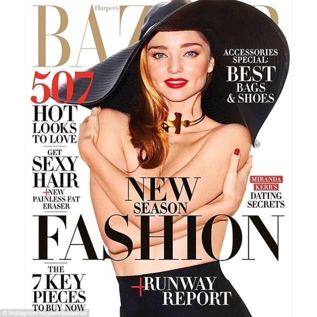 Miranda Kerr na titulke magazínu Harper’s Bazaar.