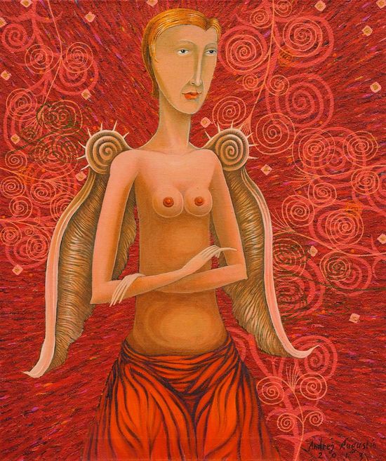 Andrej Augustín: Anjelsky nežná (akryl)