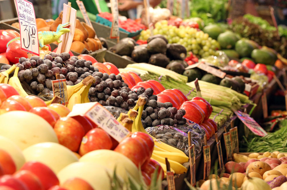 trh, ovocie, zelenina