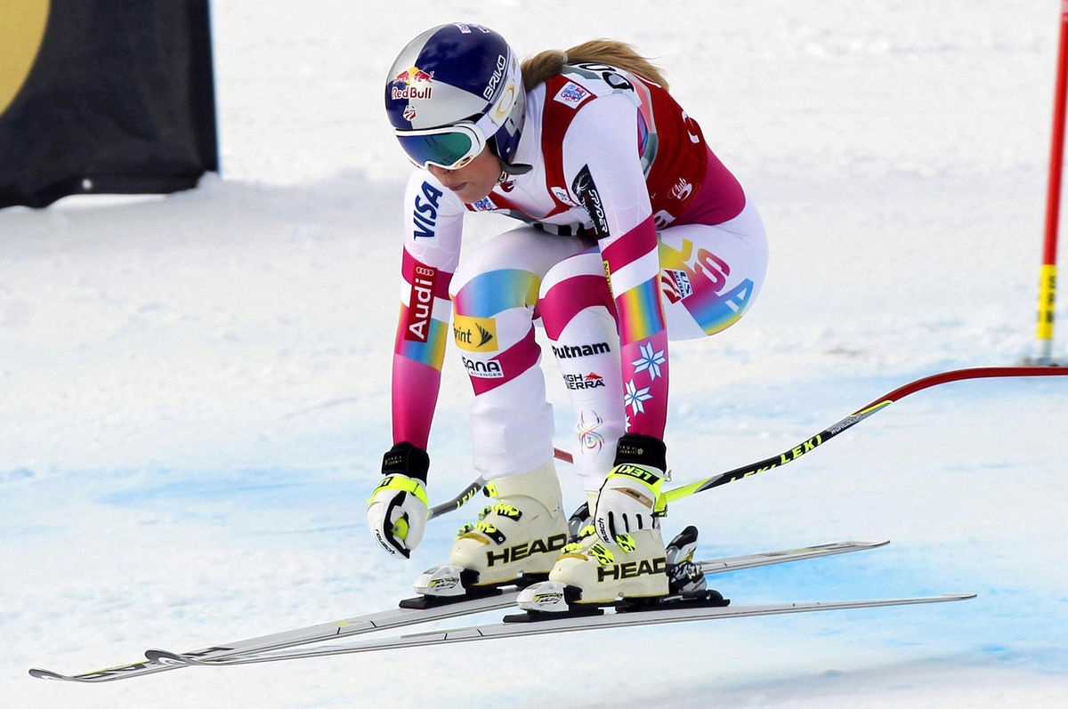 Lindsey Vonnová v Cortine d'Ampezzo.