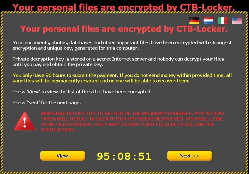 Trójsky kôň CTB-Locker po zašifrovaní všetkých...