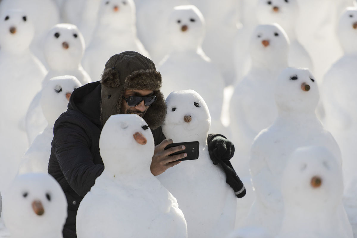 selfie, snehuliak