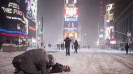 new york, sneh, sneženie, kalamita, zima, chlad, times square