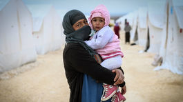 Utečenci, stany, Sýria, Kobani, Turecko, Islamský štát