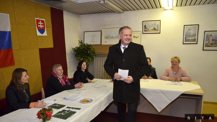 Prezident SR Andrej Kiska počas hlasovacieho...