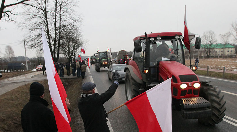 Poľsko, farmári, roľníci, protest, Varšava,