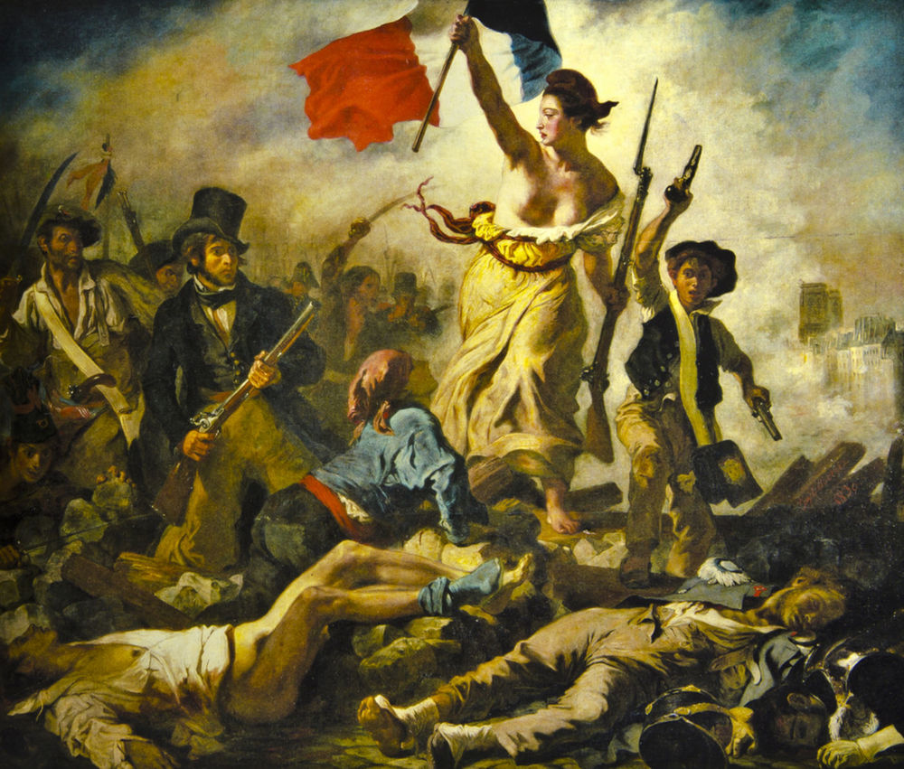 Ferdinand Delacroix, Liberty on the Barricades, reprodukcia z Budapešti