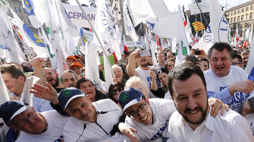 Taliansko, protest, Salvini