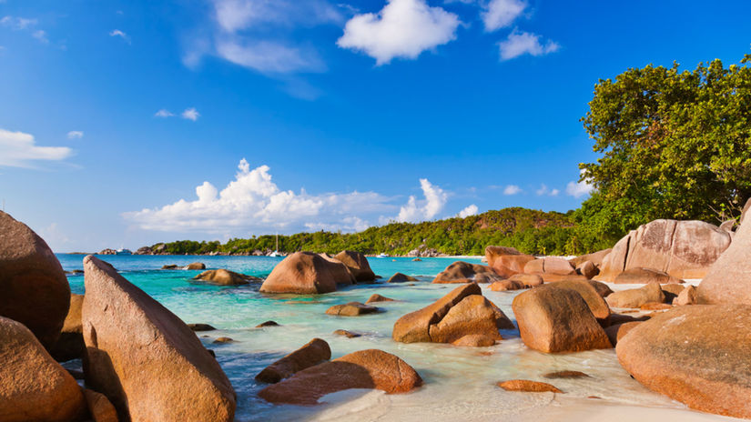 Anse Lazio, Praslin, Seychely.