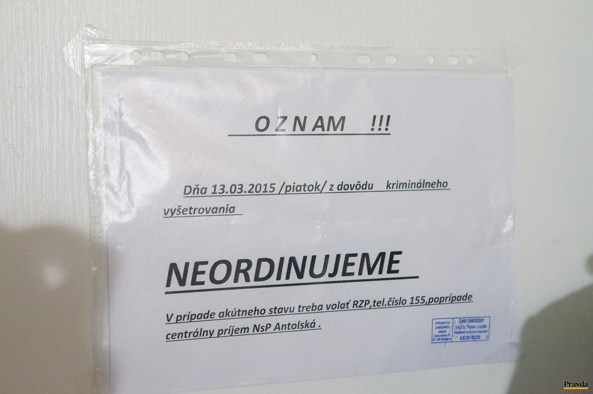 Takýto oznam si mohli prečítať pacienti Petra...