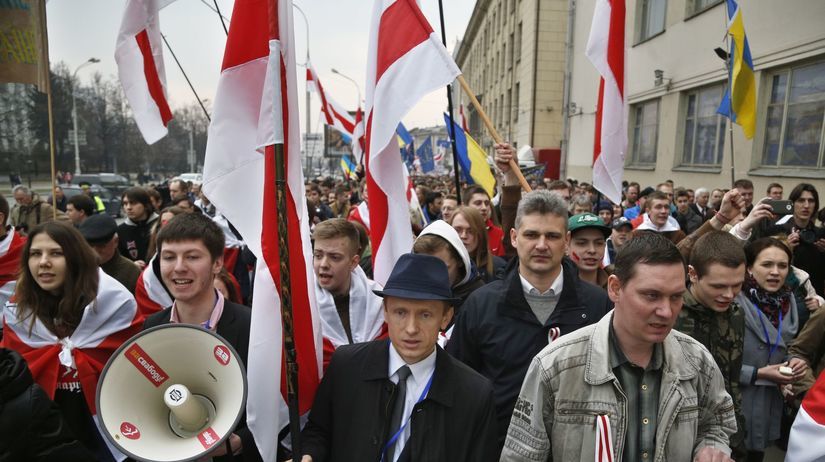 Bielorusko, Minsk, demonštrácia, pochod,