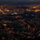 večerná Nitra, mesto, svetlá
