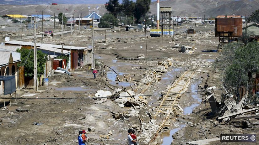 Čile, Chile, záplavy, voda, potopa