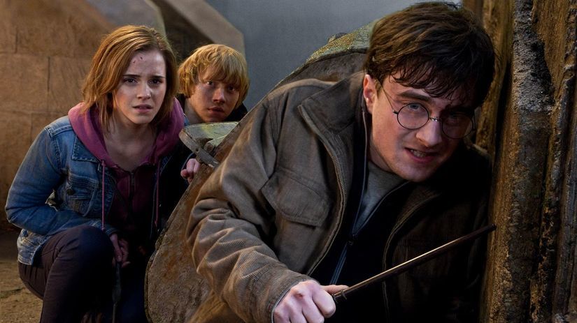 Emma Watson s kolegami z filmu Harry Potter...
