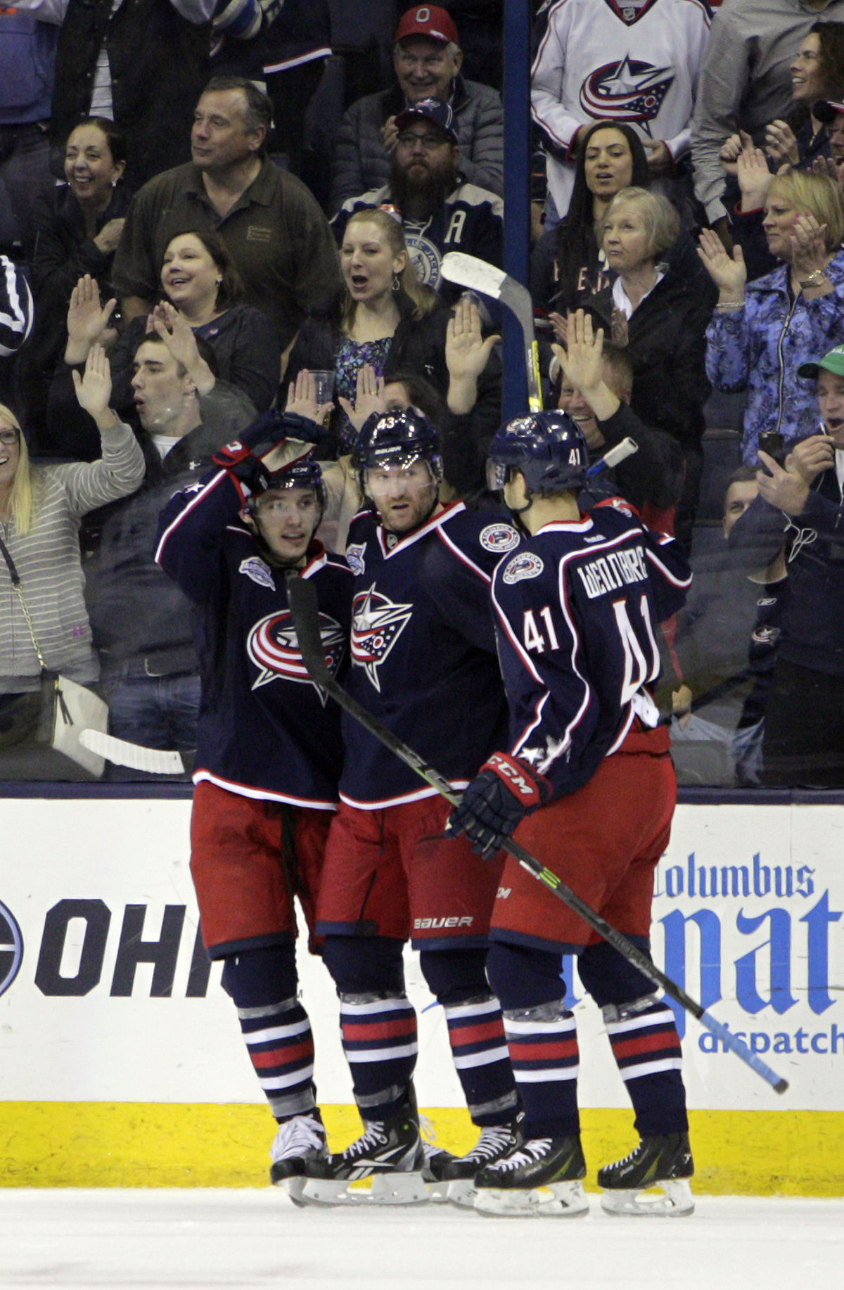 Marko Daňo (vľavo) so spoluhráčmi z Columbusu...