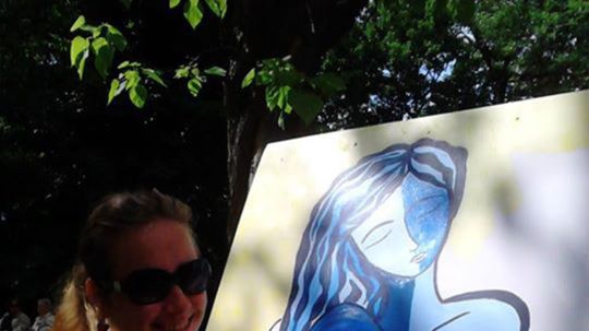 Živé maľovanie na podujatí Art Park v Pezinku.